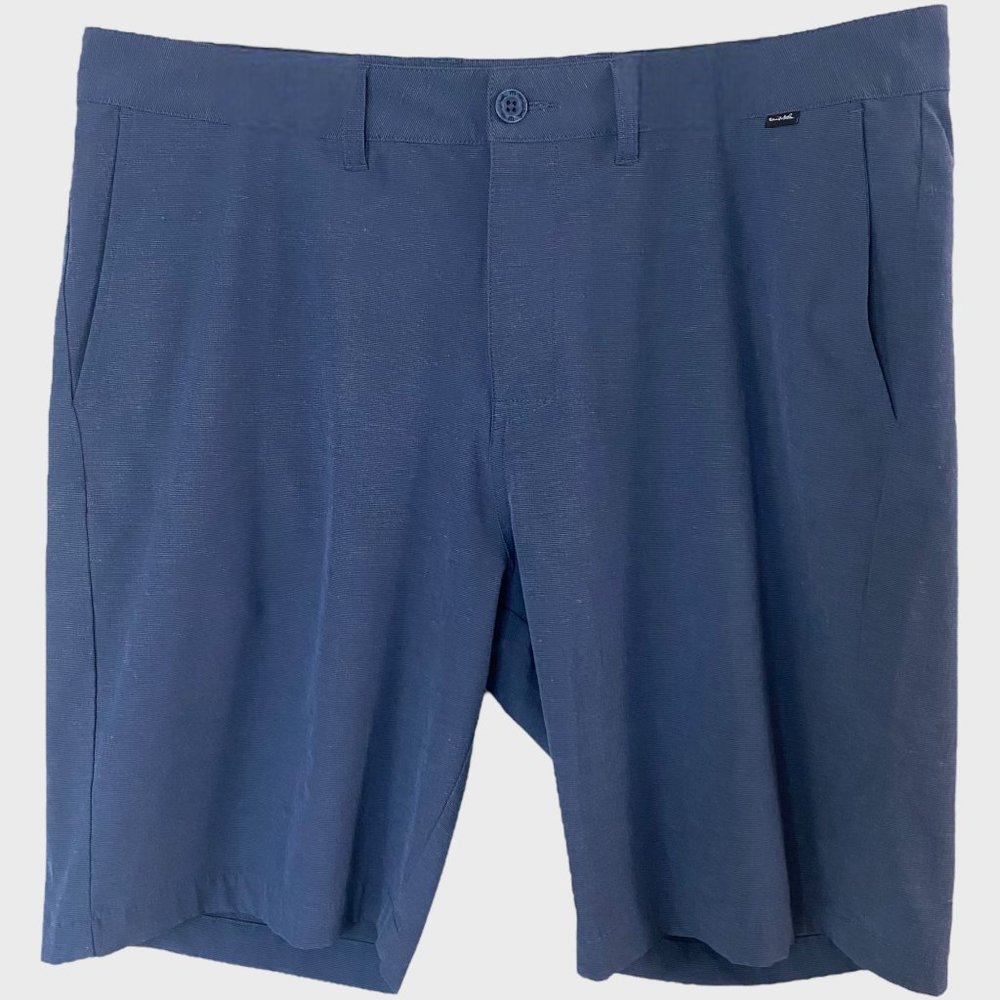 Travis Mathew Flat Front Golf Short Mens 38 Blue Stretch Casual Athletic Wear